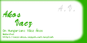 akos vacz business card