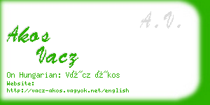 akos vacz business card